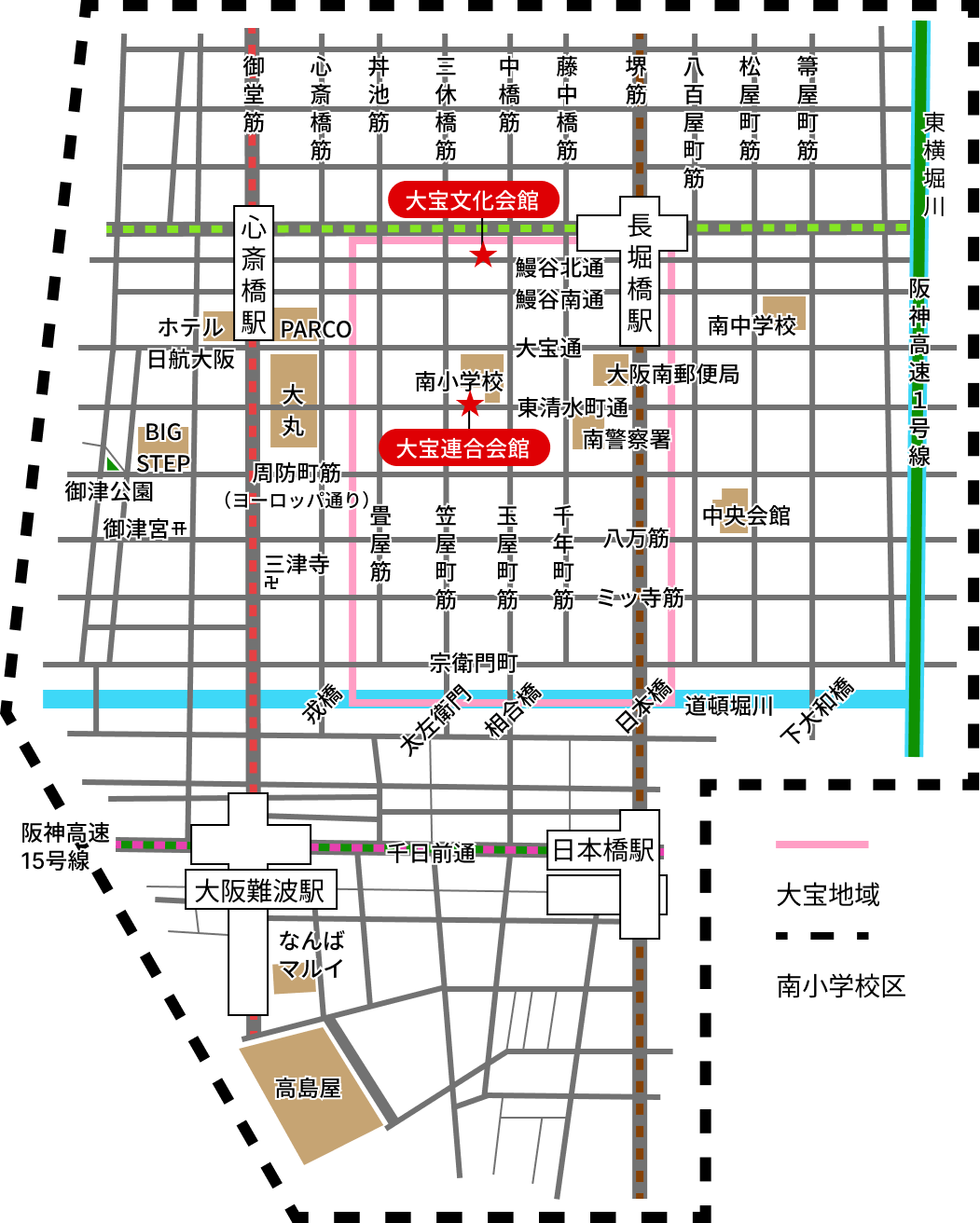 現在の大宝地域周辺図